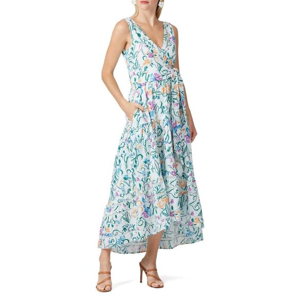 Tanya Taylor Dresses & Skirts - Tanya Taylor Neves White Floral Printed Sleeveless Maxi Dress Women's Size 4